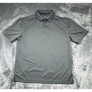 Hobbs Creek Men's Large‎ Short-Sleeve Moisture Wicking Polo Shirt Gray Preppy